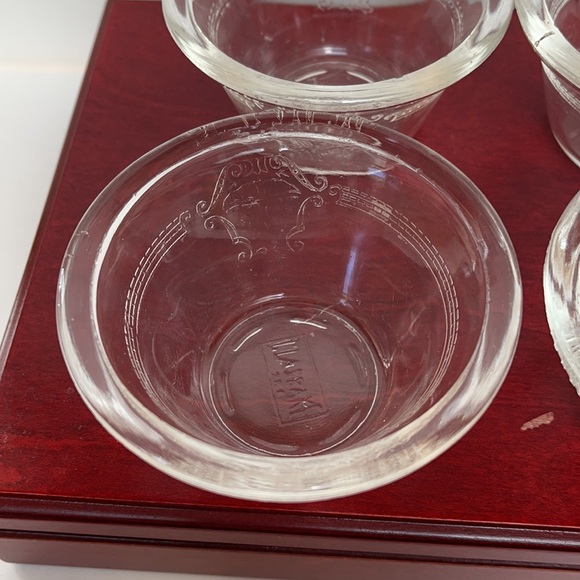 Vintage depression glass style design custard cups ramekin clear retired - Picture 2 of 9
